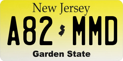 NJ license plate A82MMD