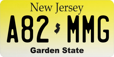 NJ license plate A82MMG