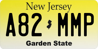 NJ license plate A82MMP