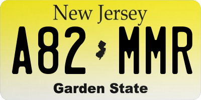NJ license plate A82MMR