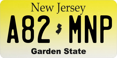 NJ license plate A82MNP