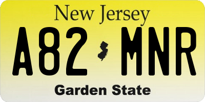NJ license plate A82MNR
