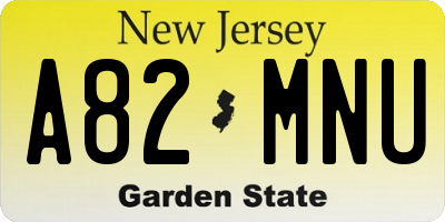 NJ license plate A82MNU