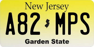 NJ license plate A82MPS