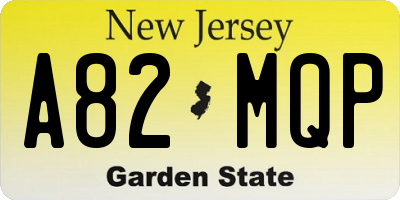 NJ license plate A82MQP