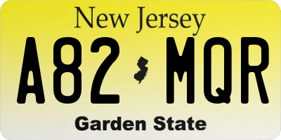 NJ license plate A82MQR