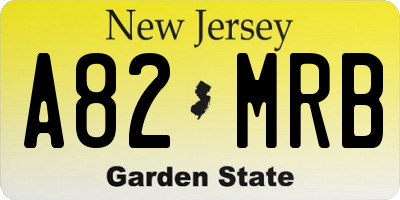 NJ license plate A82MRB