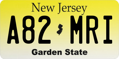 NJ license plate A82MRI
