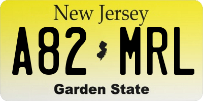 NJ license plate A82MRL