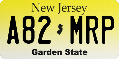 NJ license plate A82MRP