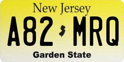 NJ license plate A82MRQ