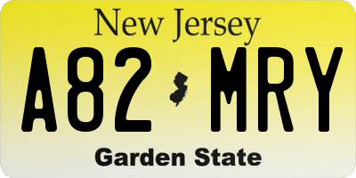 NJ license plate A82MRY