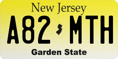 NJ license plate A82MTH