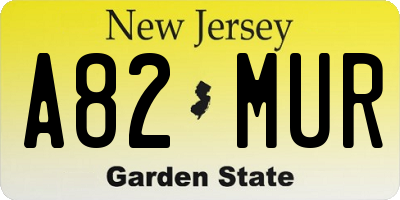 NJ license plate A82MUR