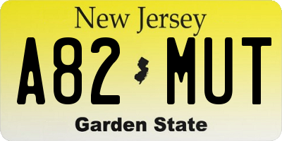 NJ license plate A82MUT