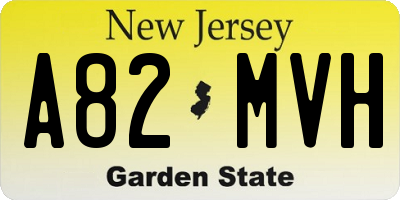 NJ license plate A82MVH