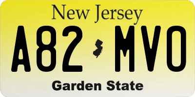 NJ license plate A82MVO