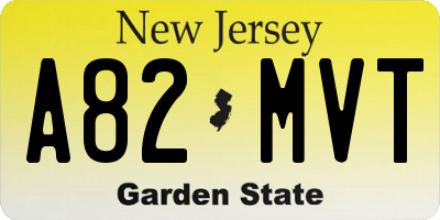 NJ license plate A82MVT