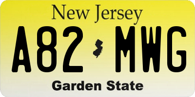 NJ license plate A82MWG