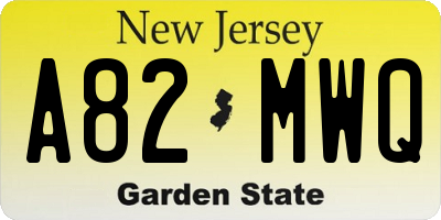 NJ license plate A82MWQ