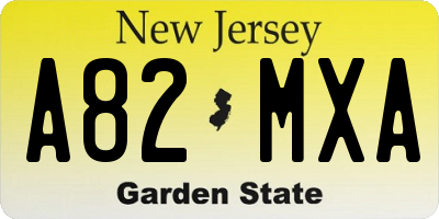 NJ license plate A82MXA