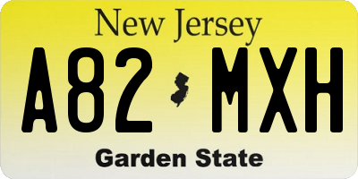 NJ license plate A82MXH