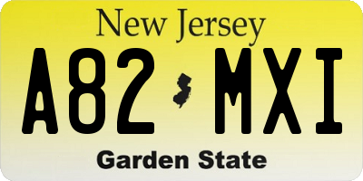 NJ license plate A82MXI
