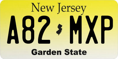 NJ license plate A82MXP