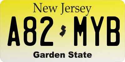 NJ license plate A82MYB