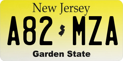 NJ license plate A82MZA