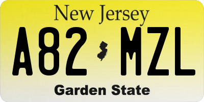 NJ license plate A82MZL