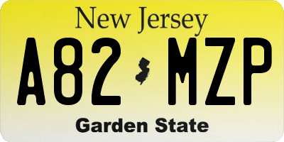 NJ license plate A82MZP