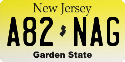 NJ license plate A82NAG