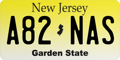 NJ license plate A82NAS