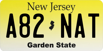 NJ license plate A82NAT