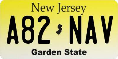 NJ license plate A82NAV