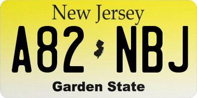 NJ license plate A82NBJ