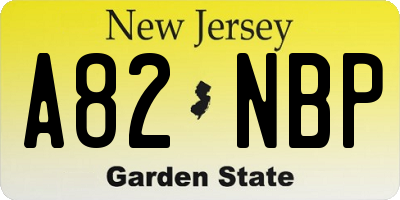NJ license plate A82NBP