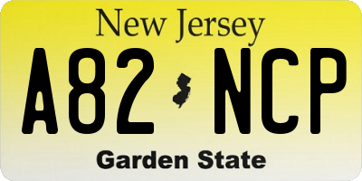 NJ license plate A82NCP