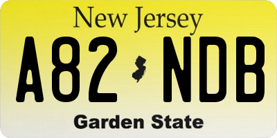 NJ license plate A82NDB