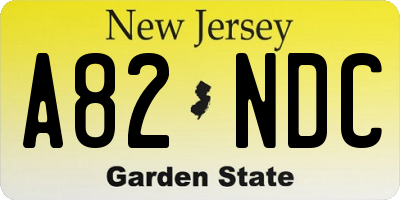 NJ license plate A82NDC