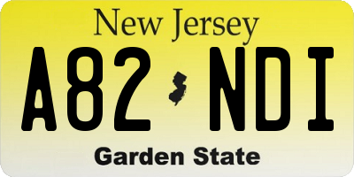 NJ license plate A82NDI