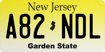 NJ license plate A82NDL