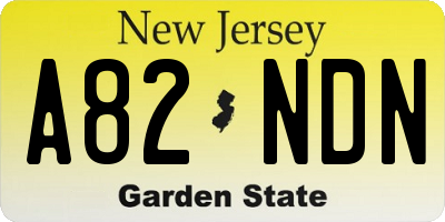 NJ license plate A82NDN