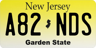 NJ license plate A82NDS