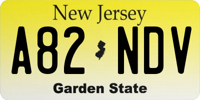 NJ license plate A82NDV