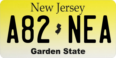 NJ license plate A82NEA