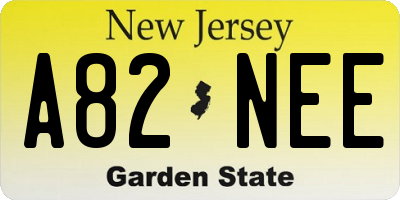 NJ license plate A82NEE