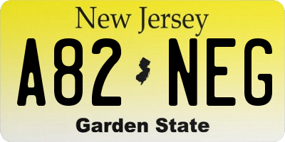 NJ license plate A82NEG