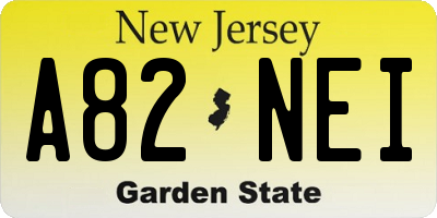 NJ license plate A82NEI